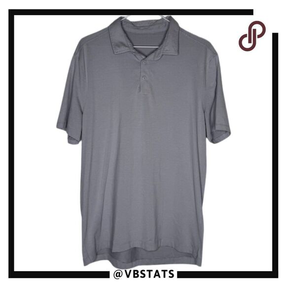 Lululemon Men's Short Sleeve Polo Shirt Gray Size Medium - Picture 1 of 7